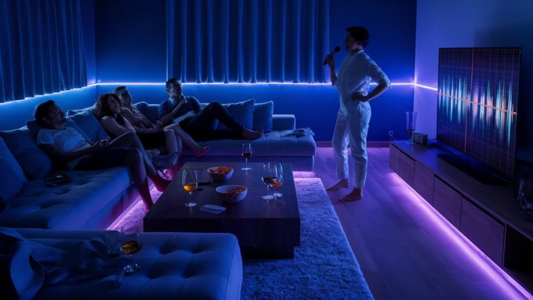 host entertaining karaoke party