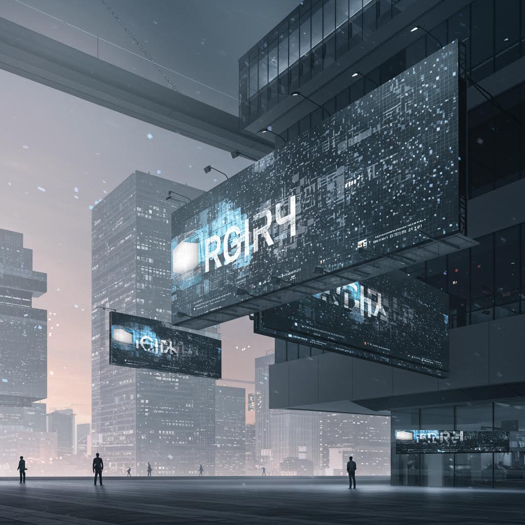 디지털스크린미디어산업 스타일의 패널 레이아웃에 알파벳 맞춤형 솔루션 흐름을 결합한 안내 자료