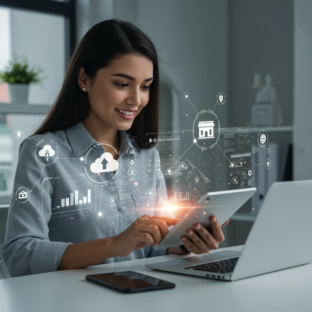 사람의 손끝에서 자동화된 정보가 연결되는 장면 속에 루믹스가 보안과 평가의 원리로 자리하며 변화의 의미를 확장하는 인상