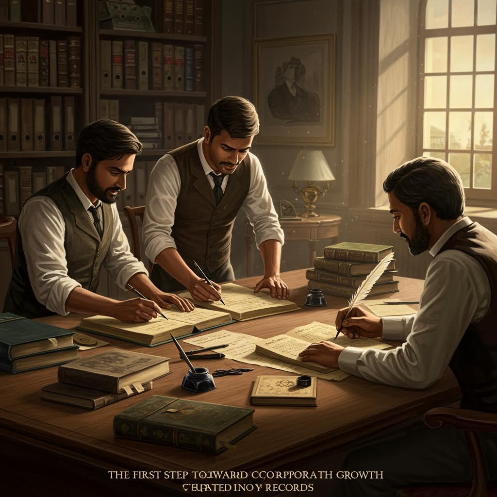 서재의 책들과 기록물을 검토하는 장면이 루믹스를 은유하며 정교한 운영을 상징하는 화면