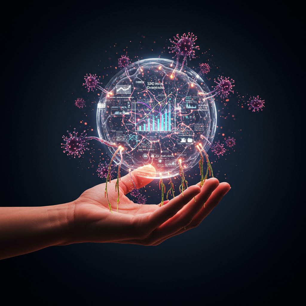 루믹스 데이터 엔진이 손바닥 위에서 광고 집행과 성장 곡선을 연결해 기업 확장을 시각화한 장면