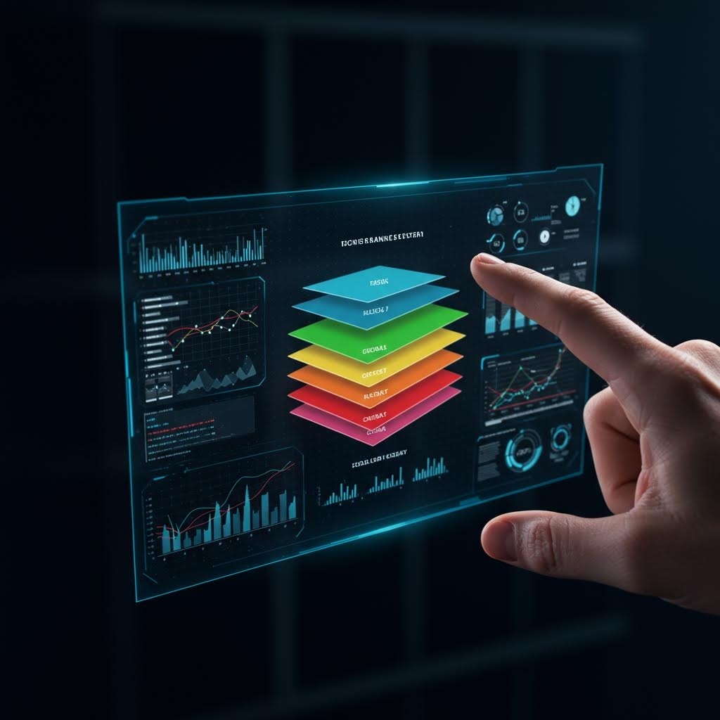 서버-클라이언트 데이터 전송 시스템 - 녹색 발광 데이터 경로로 연결된 서버 랙과 다수의 클라이언트 터미널이 있는 네트워크 인프라