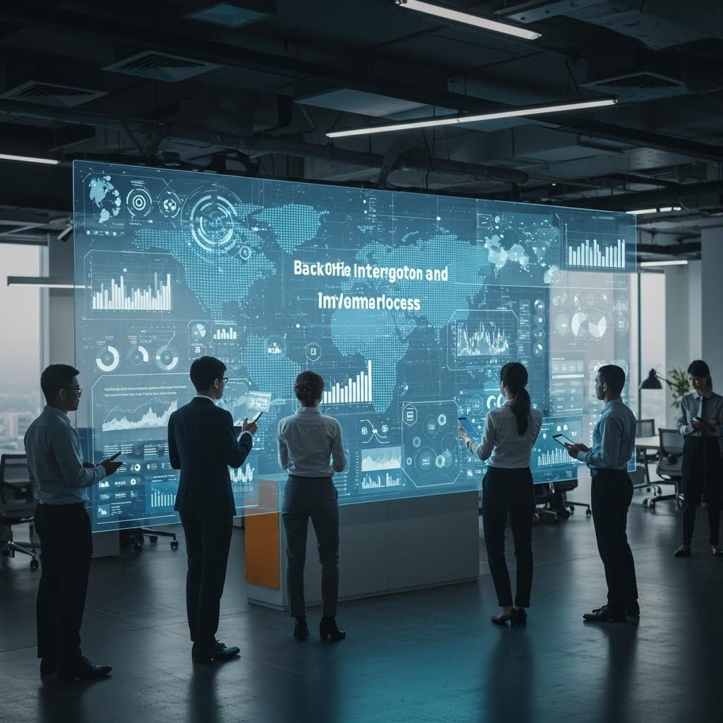 루믹스 백오피스 통합 글로벌 데이터 맵 팀 프레젠테이션 대형 스크린