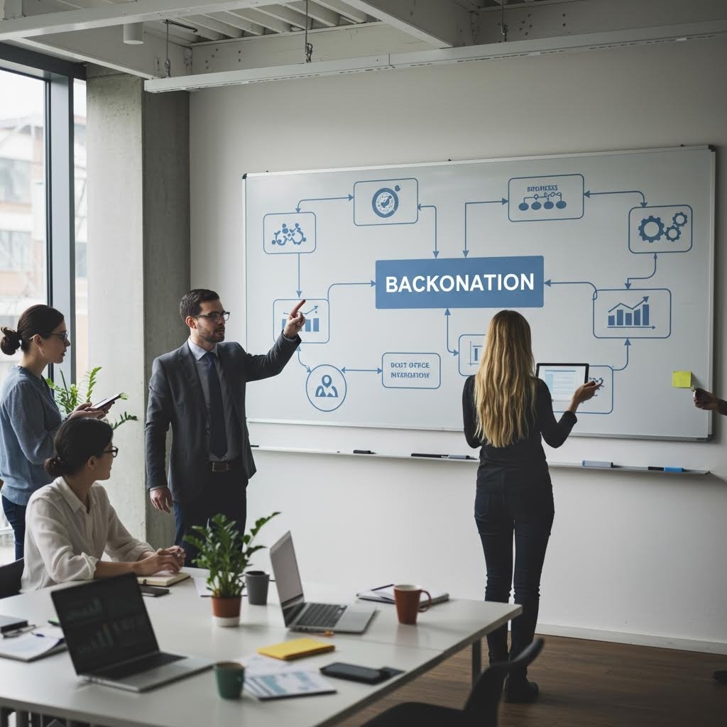 루믹스 백오피스 통합 프로세스 팀 회의 화이트보드 프레젠테이션